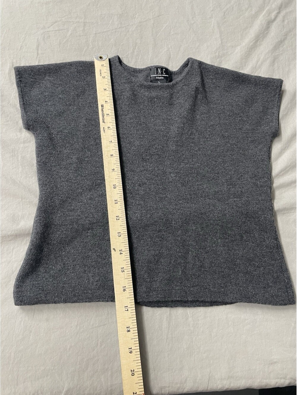 Vintage INC Wool Shirt Grey Size Large - Picture 5 of 6